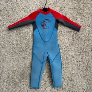 O’Neil Wetsuit Boys US Size 2 Blue Red Surf 50+ U.V.